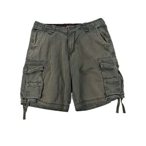 Matchstick Men's 38 Faded Green Cargo Shorts Urban Streetwear Utility Workwear